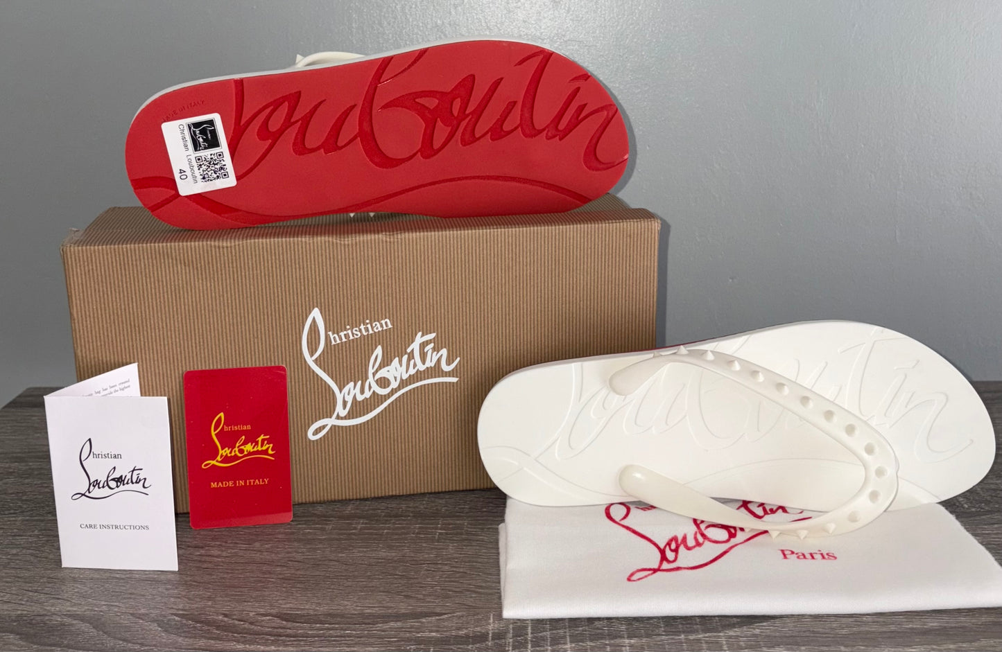 White Top Red Bottom Inspired Flipflops