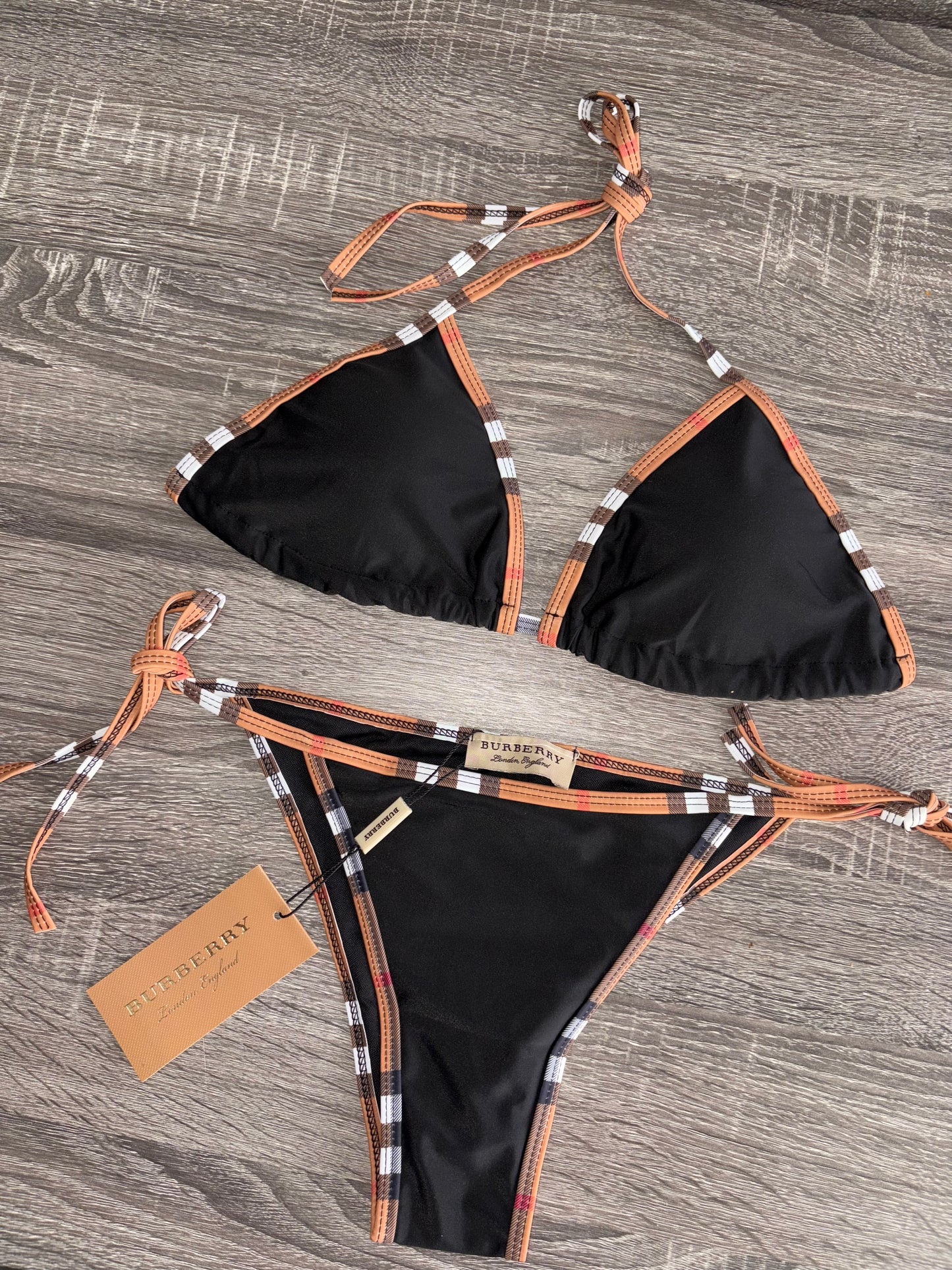 Black Checkered Bur Bikini