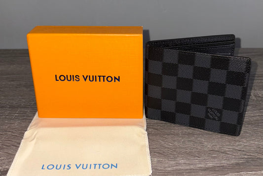 Grey Checkered Wallet