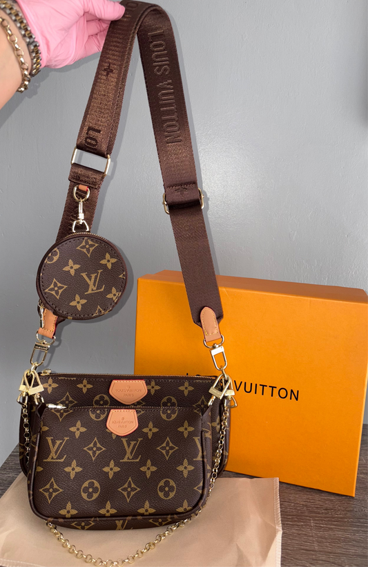 Brown Strap 3 Piece Loui Set